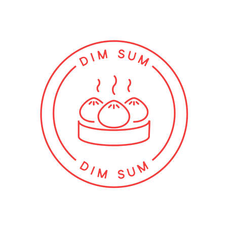 Dim sum logo. Label for asian food, Chinese food stampのイラスト素材
