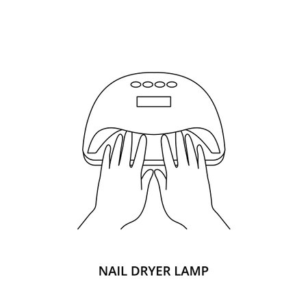 Nail dryer lamp icon editable strokeのイラスト素材