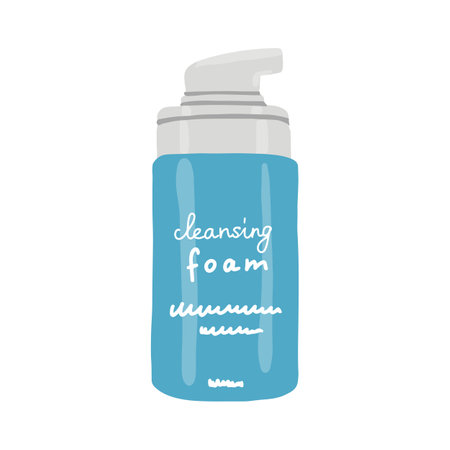 Cleansing foam illustration, skin care productのイラスト素材