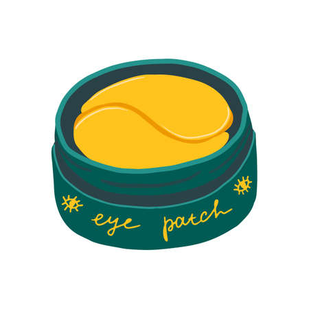 Eye patch illustration, skincare productのイラスト素材