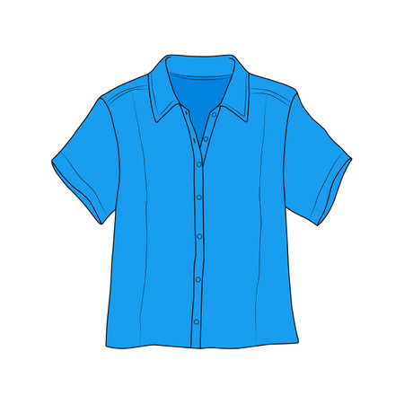 Blue shirt sketch illustration on white backgroundのイラスト素材