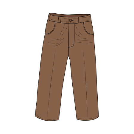 Brown pants sketch illustration on white backgroundのイラスト素材