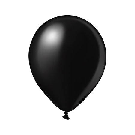 Black balloon on white backgroundのイラスト素材