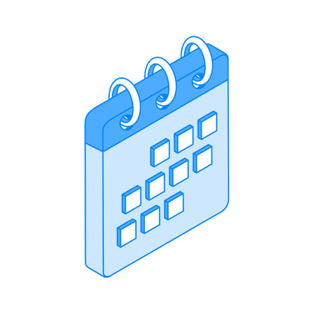 Calendar isometric icon editable strokeのイラスト素材
