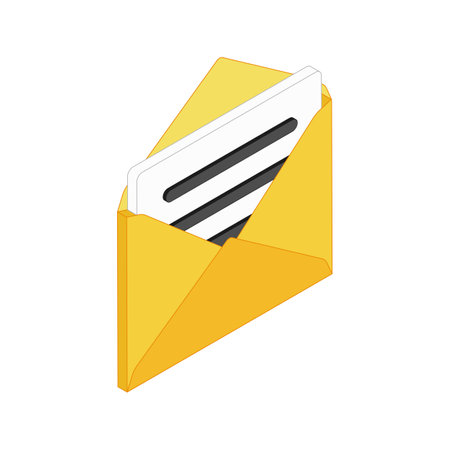 Envelope with letter isometric icon editable strokeのイラスト素材
