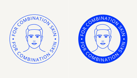 Combination skin label for men skincareのイラスト素材