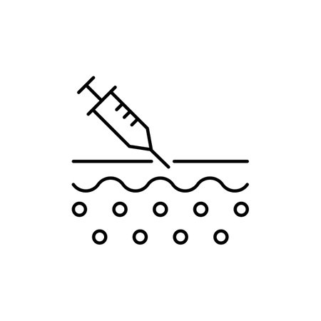 Skin Cell Injection icon editable strokeのイラスト素材