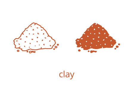 Clay icon, line editable stroke and silhouetteのイラスト素材