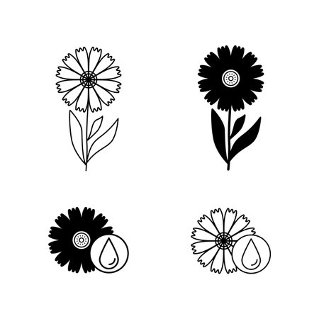 Calendula icon editable stroke and silhouetteのイラスト素材