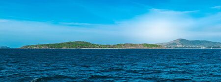 Beautiful panorama seascape of blue ocean water of andaman sea and clear sky. Give the feeling of fresh air and relaxation.の写真素材