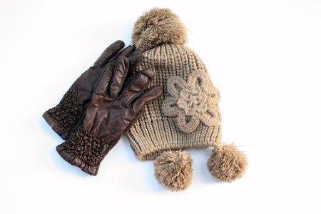 hat and gloveの写真素材