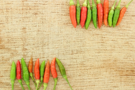 red and green of Thai chillisの写真素材