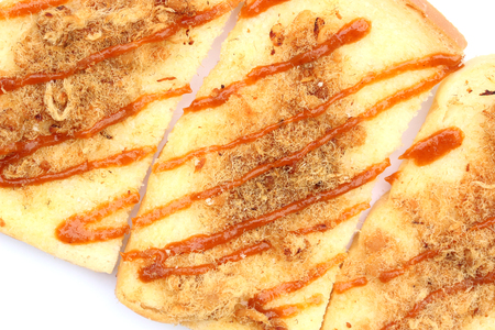 biscuit with dried pork on topの写真素材