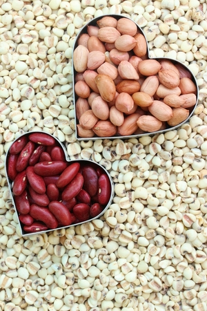 pea nuts and red beansの写真素材