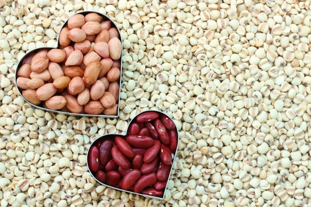 pea nuts and red beansの写真素材