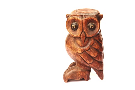 The Carving wood engraving of native thai on white backgroundの写真素材