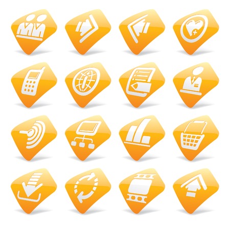 Vector orange website and internet icons 2のイラスト素材