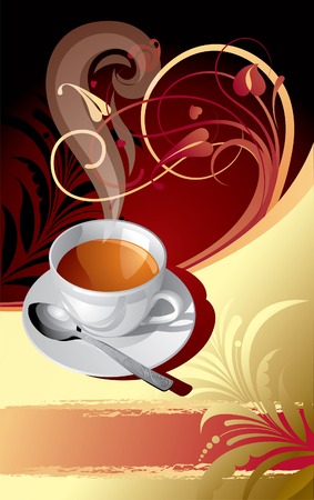 Vector gold classic background with a cupのイラスト素材