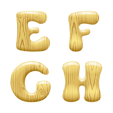 Vector isolated image of wood Alphabet capital Lettersのイラスト素材