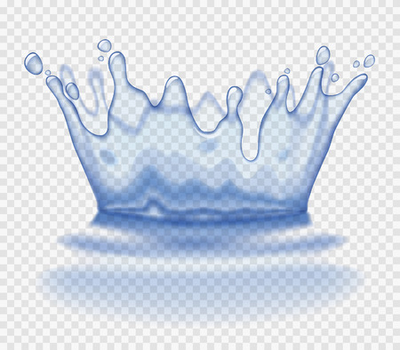 Transparent water splash and crown. Vector illustrationのイラスト素材