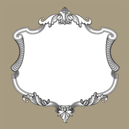 Signboard and banner with decorative frameのイラスト素材