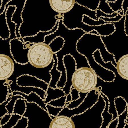 Seamless backgrounds with old clock.のイラスト素材