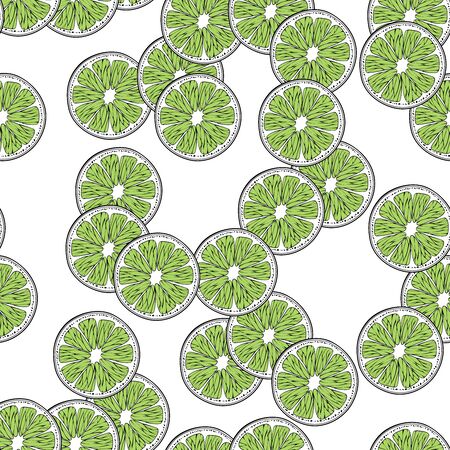 Fruit pattern of citrus on a white background. Modern flat vector pattern in pop art style. Vector...