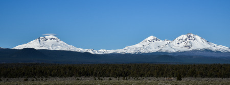 Three Sisters mountains in the Oregon Cascadesの写真素材
