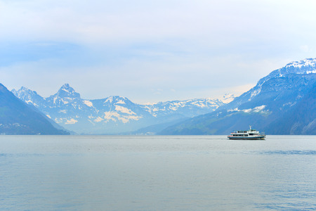 Switzerland Landscape : Cruise ship in Lake Luzern