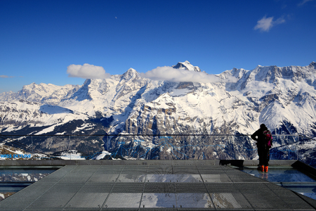Birg Skylinewalk above Bernese Alps of Interlakenの写真素材
