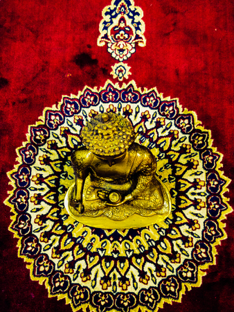 golden statue of Lord gautam buddhaの写真素材