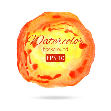 Watercolor orange abstract circle pattern with shadowのイラスト素材
