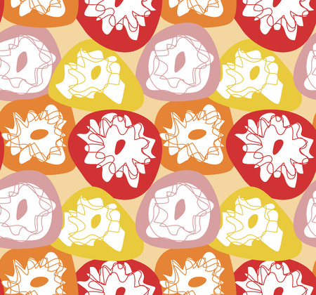Seamless pattern with colorful abstract flowersのイラスト素材