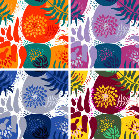 Four colors flower patternのイラスト素材