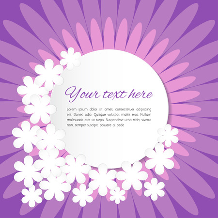 Cute background with branches, leafs, white flowers and copyspaceのイラスト素材