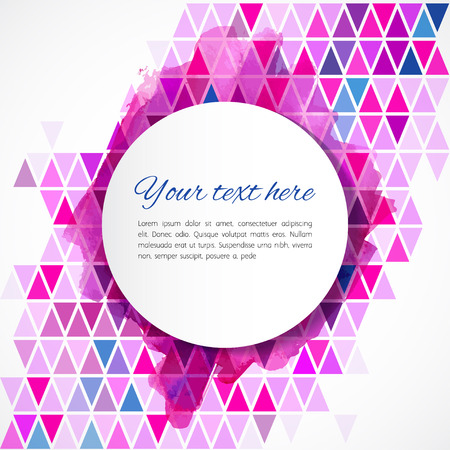 Abstract background with colorful triangle and watercolor blobのイラスト素材