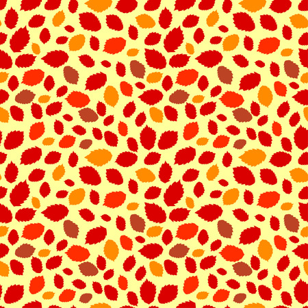 Seamless decorative backgroung with different red leafsのイラスト素材