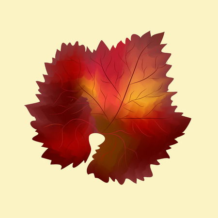Isolated colorful fall grape leafのイラスト素材