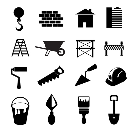 Set of black constraction setのイラスト素材