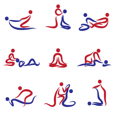 Set of peoples doing massageのイラスト素材