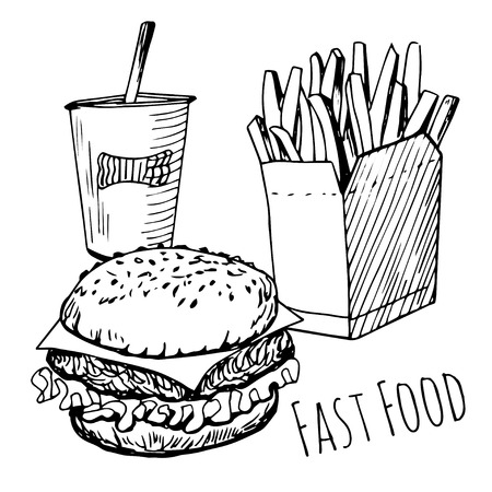 Isolated  fast foodのイラスト素材