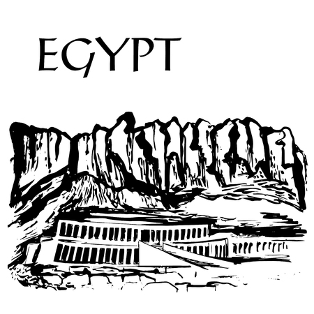 Deir el?Bahari, Valley of the Queensのイラスト素材