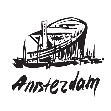 Amsterdam - Nemo museumのイラスト素材