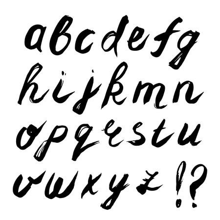 English alphabet - hand drawn with ink brushのイラスト素材