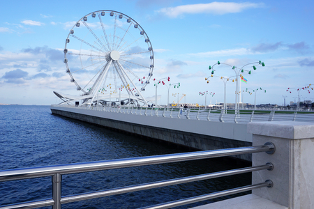 Big Ferris wheel near the Caspian seaのeditorial素材