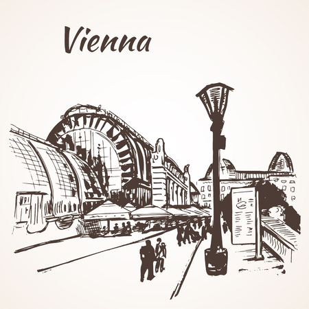 The Palmenhaus Schönbrunn is a large greenhouse in Vienna, Austriaのイラスト素材