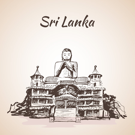Dambulla cave temples - Sri Lankaのイラスト素材