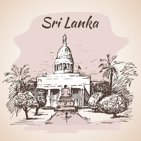 Sri Lanka, Colombo City Council Town Hallのイラスト素材