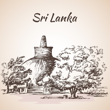 Sri Lanka - Giant Stupa, Jetavanaramaya, The Ancient Cityのイラスト素材