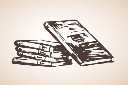 Small Pile of different books. Isolated on white backgroundのイラスト素材